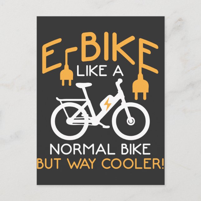 Carte Postale Cyclisme sur voie E-Bike Glacière Bike Funny Elect (Devant)