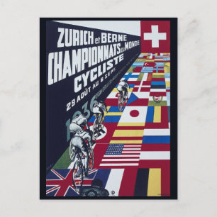 Carte Postale Cyclisme Vintage Suisse Zurich Bern Voyage