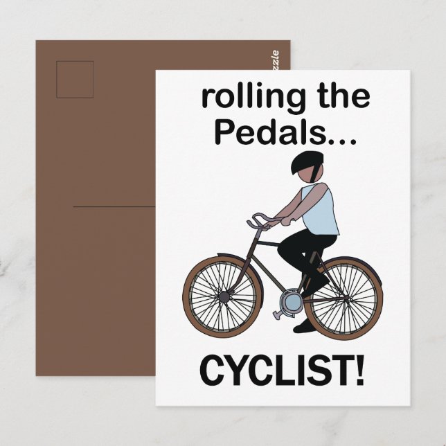 Carte Postale Cycliste Bicyclette Vélo (Devant / Derrière)