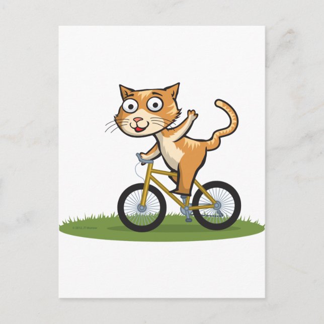 Carte Postale Cycliste de chat (Devant)