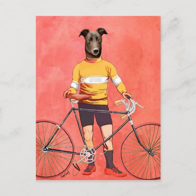 Carte Postale Cycliste Greyhound 2 (Devant)