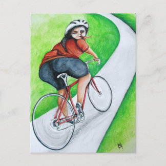 Carte Postale Cycliste - Kiss Goodbye