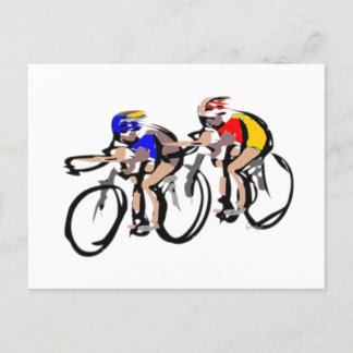 Carte Postale cyclistes bagagelabel