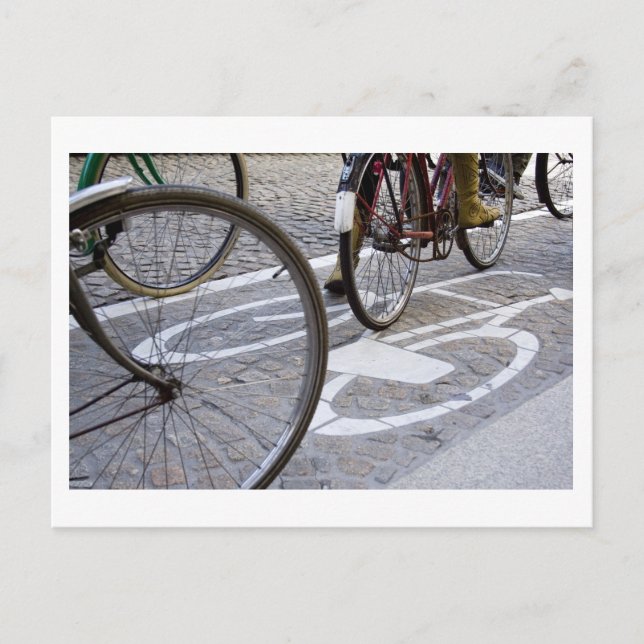 Carte Postale Cyclistes sur piste cyclable (Devant)
