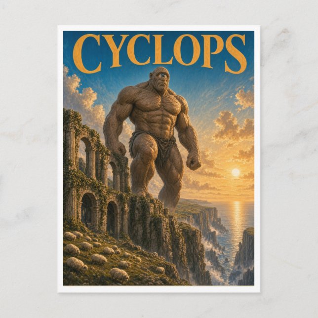 Carte Postale Cyclope, monstre de fantasy gothique (Devant)