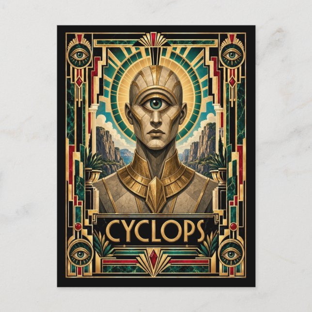 Carte Postale Cyclope, mythe Art déco (Devant)