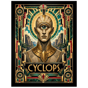 Carte Postale Cyclope, mythe Art déco