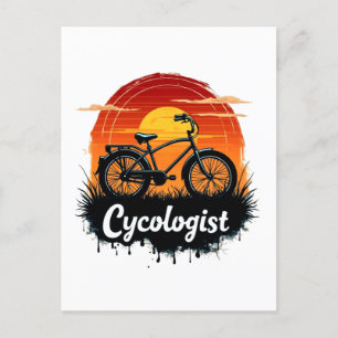 Carte Postale Cycologiste Aventure à vélo : Tir graphique au cou