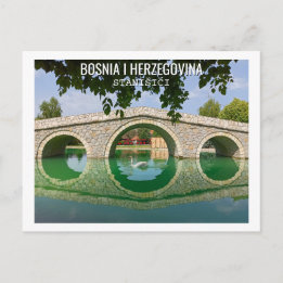 Carte Postale Cygne blanc sous le pont en arc
