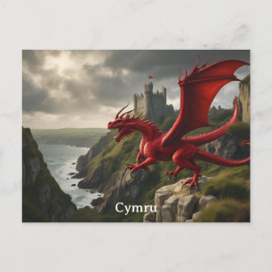 Carte Postale Cymru Wales Red Dragon / Y Ddraig Goch