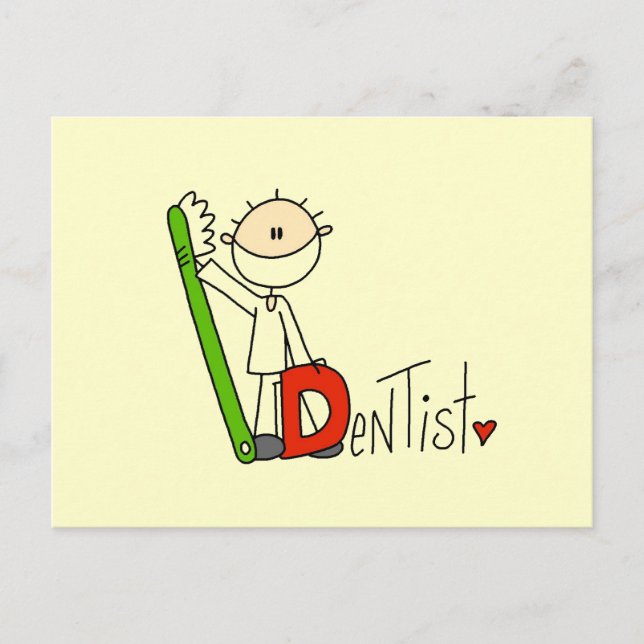 Carte Postale D est pour Dentiste (Devant)