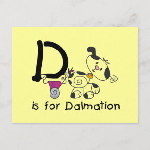 Carte Postale D est pour les T-shirts et cadeaux Dalmation
