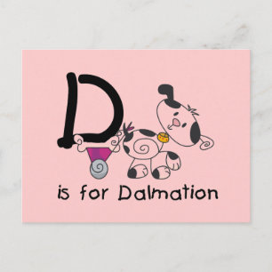 Carte Postale D est pour les T-shirts et cadeaux Dalmation