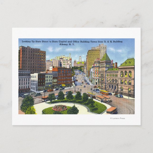 Carte Postale D & H Bldg Vue de State Street au Capitol (Devant)