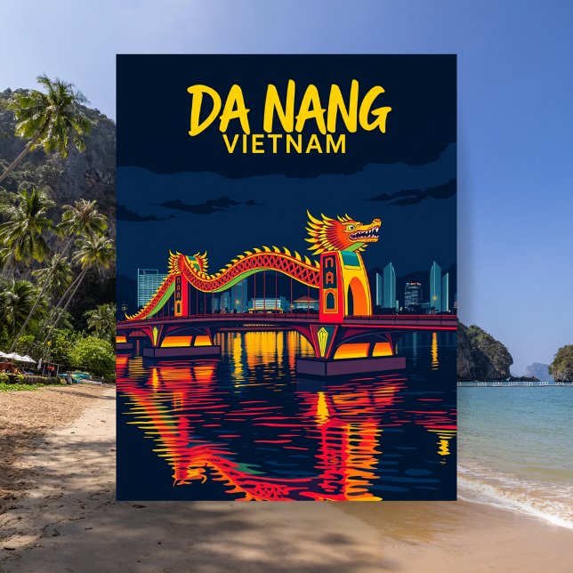 Carte Postale Da Nang Vietnam Dragon Bridge Voyage (Da Nang Vietnam Dragon Bridge Travel Postcard)