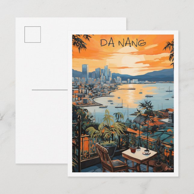 Carte Postale Da Nang Vietnam Voyage Esthétique (Devant / Derrière)