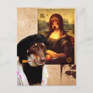 Carte Postale Da Vinci et la Mona Lisa