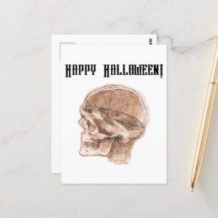 Carte Postale Da Vinci Halloween Science Anatomie Crâne Imprimer