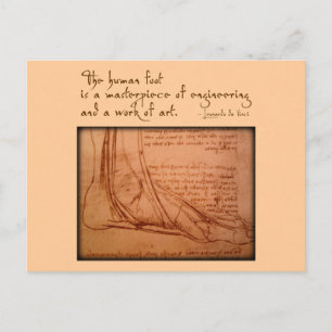 Carte Postale da Vinci : "Le pied humain est..."
