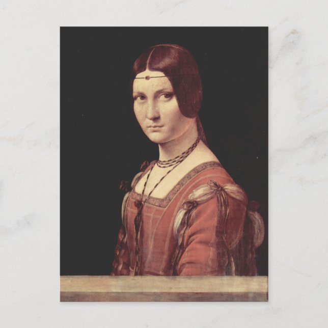 Carte Postale Da Vinci Leonardo - La belle ferronnière (Devant)