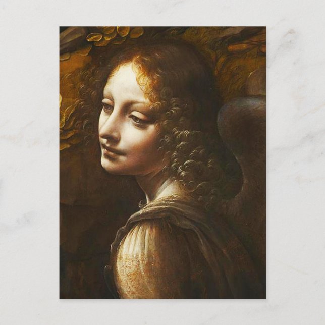 Carte postale Da Vinci Virgin of the Rocks Angel (Devant)