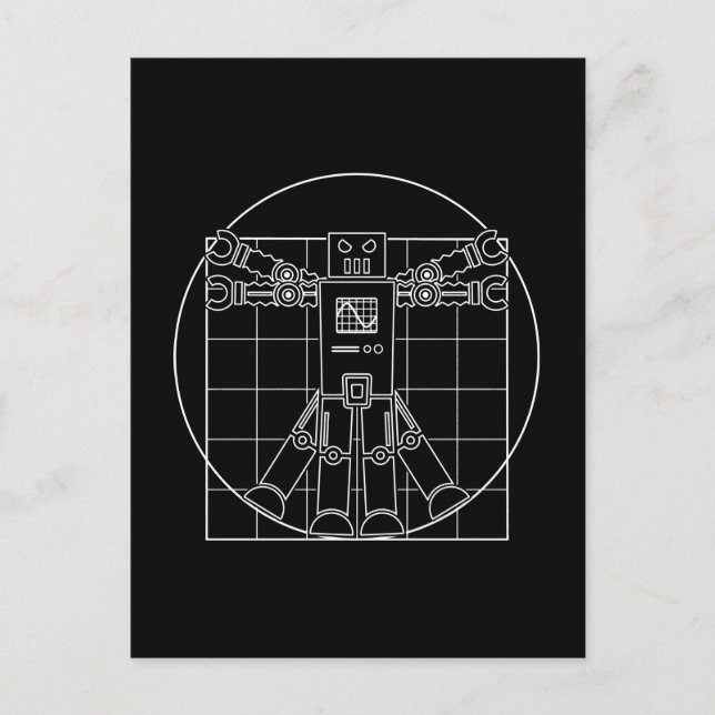 Carte Postale Da Vinci Vitruvian Robot (Devant)