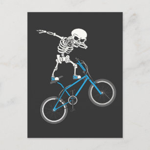 Carte Postale Dabbing Skeleton mtb Bicyclette BMX Fun