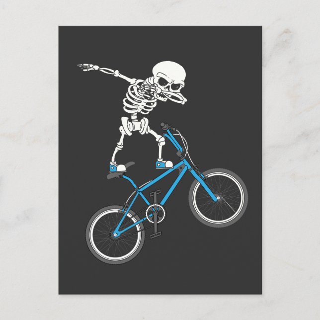 Carte Postale Dabbing Skeleton mtb Bicyclette BMX Fun (Devant)