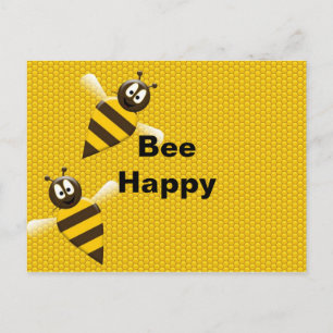 Carte postale d'abeille heureuse bourdon