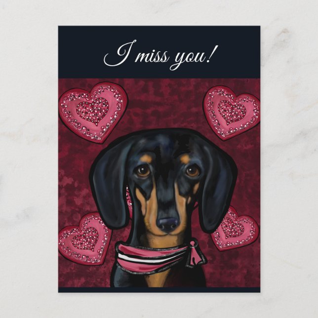 CARTE POSTALE DACHSHUND (Devant)