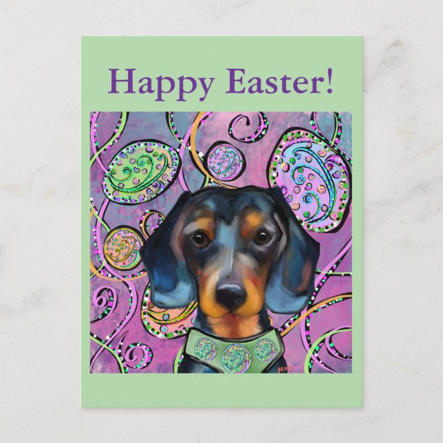 CARTE POSTALE DACHSHUND  (Devant)