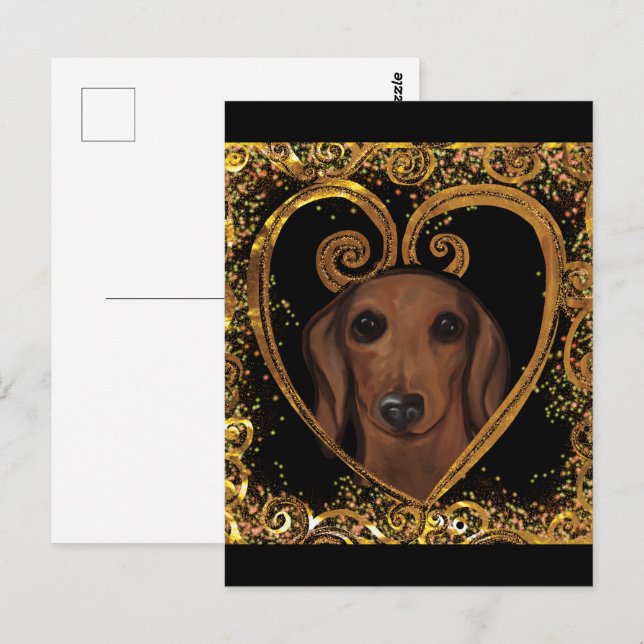 CARTE POSTALE DACHSHUND   (Devant / Derrière)