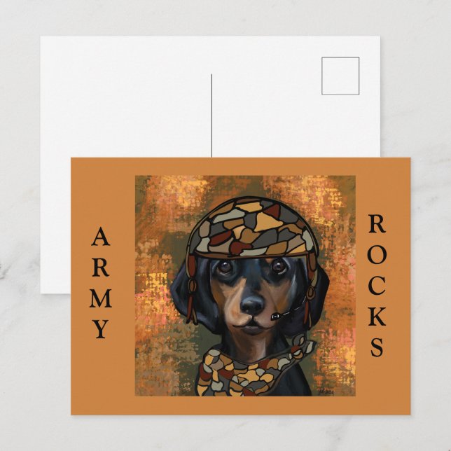 CARTE POSTALE DACHSHUND (Devant / Derrière)