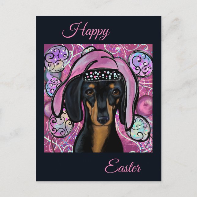 CARTE POSTALE DACHSHUND     (Devant)