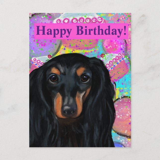 CARTE POSTALE DACHSHUND       (Devant)