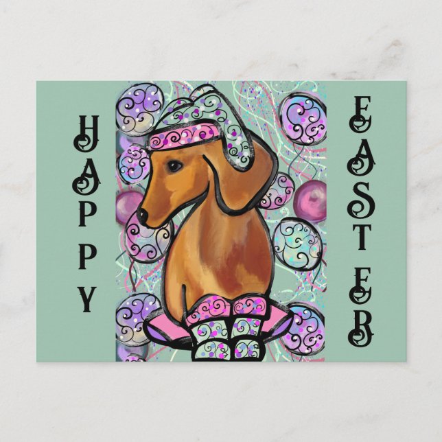 CARTE POSTALE DACHSHUND        (Devant)