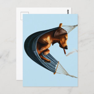 Carte Postale Dachshund à Hammock