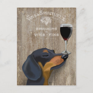 Carte Postale Dachshund Au Vin