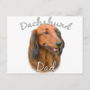 Carte Postale Dachshund (aux cheveux longs) Papa 2