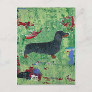 Carte Postale Dachshund Cadeaux Wiener Chien Art Abstrait modern