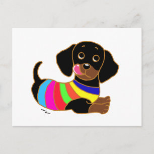 Carte Postale Dachshund Cartoon 2