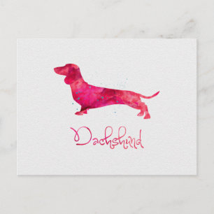 Carte Postale Dachshund - Conception aquarelle
