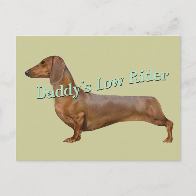 Carte Postale Dachshund Daddy's Low Rider Cadfts (Devant)