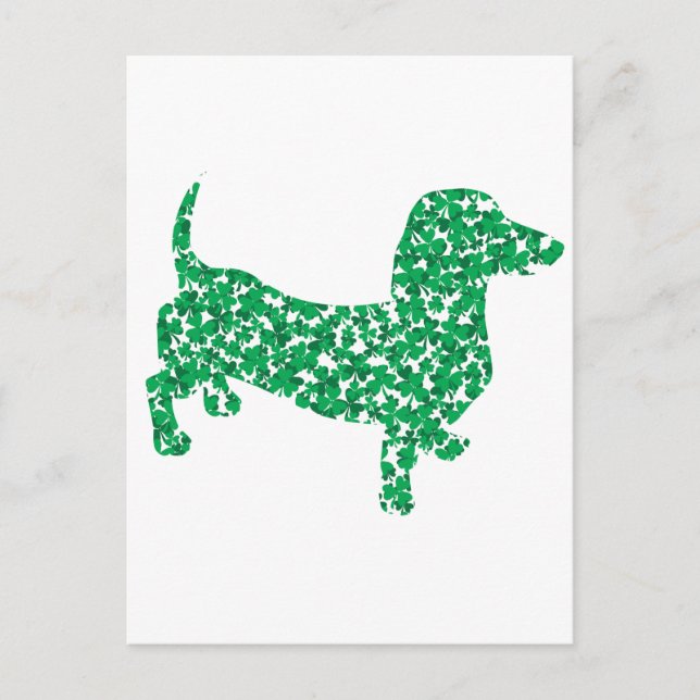 Carte Postale Dachshund de la Saint-Patrick (Devant)