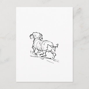 Carte Postale Dachshund heureux – Illustration de chien saucisse