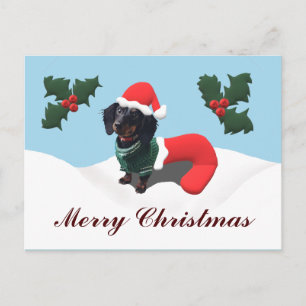 Carte Postale Dachshund Joyeux Noël