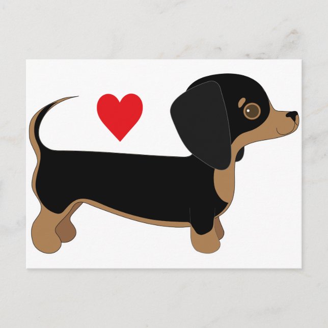 Carte Postale Dachshund Love (Devant)