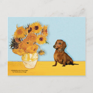 Carte Postale Dachshund (marron1) - Tournesols