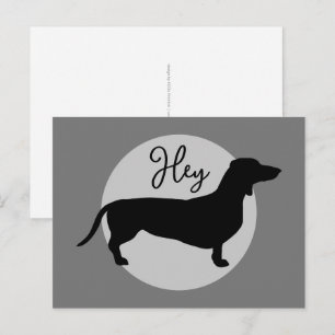 Carte Postale Dachshund Poil Court - Silhouette 1