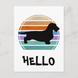Carte Postale Dachshund Poil Dur - Silhouette 1
